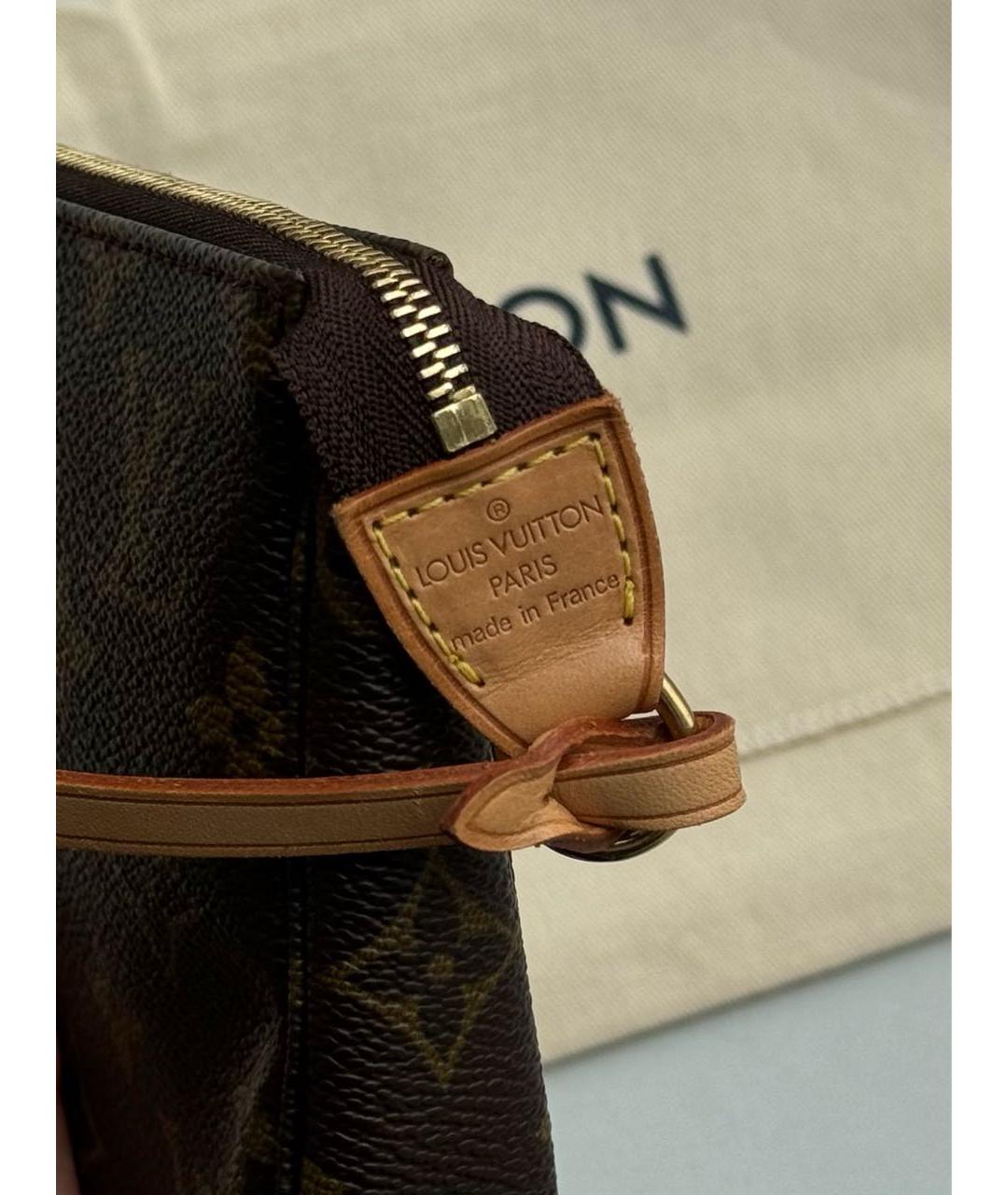 LOUIS VUITTON Коричневая кожаная сумка с короткими ручками, фото 4