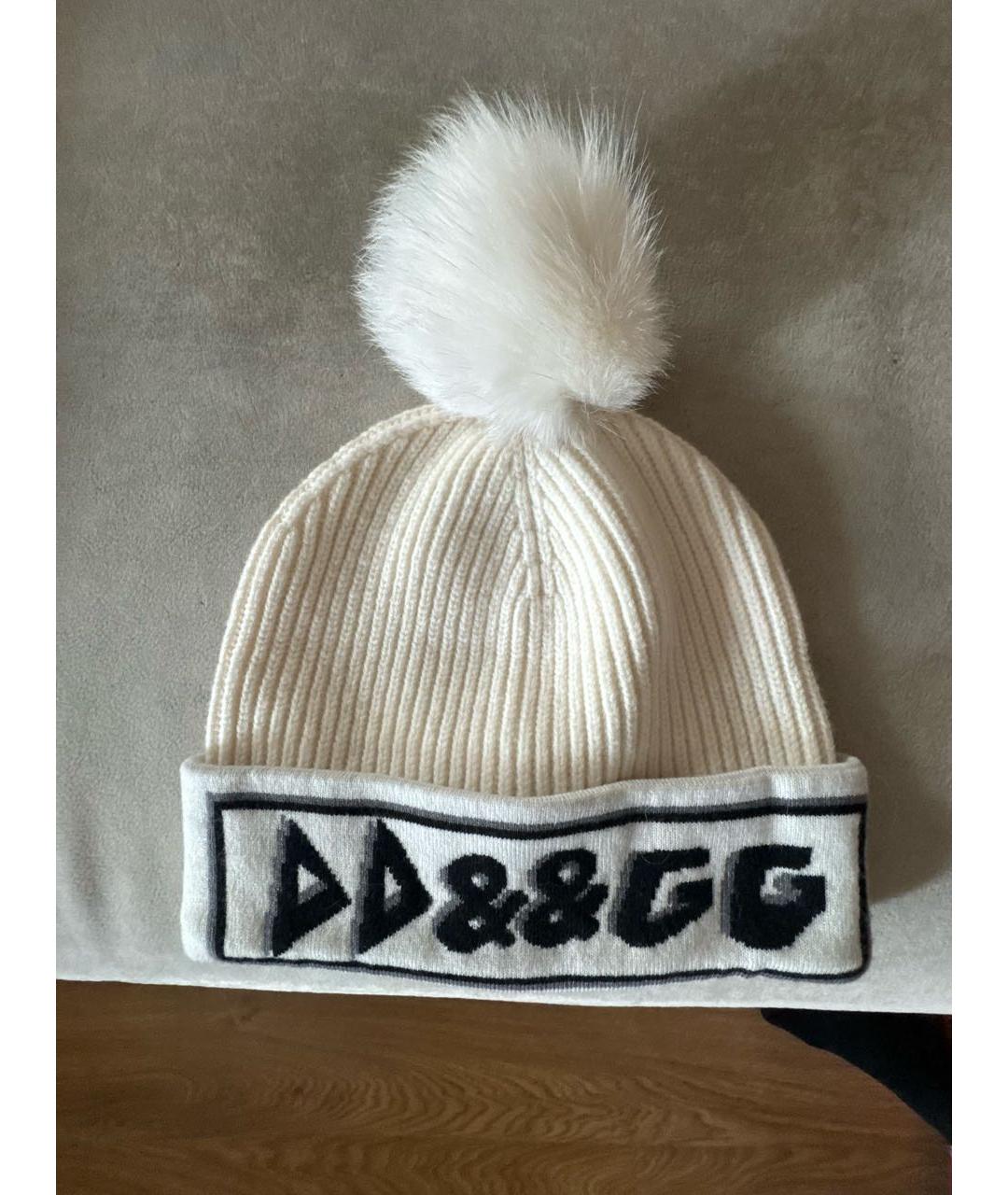 DOLCE&GABBANA Белая кашемировая шапка, фото 9
