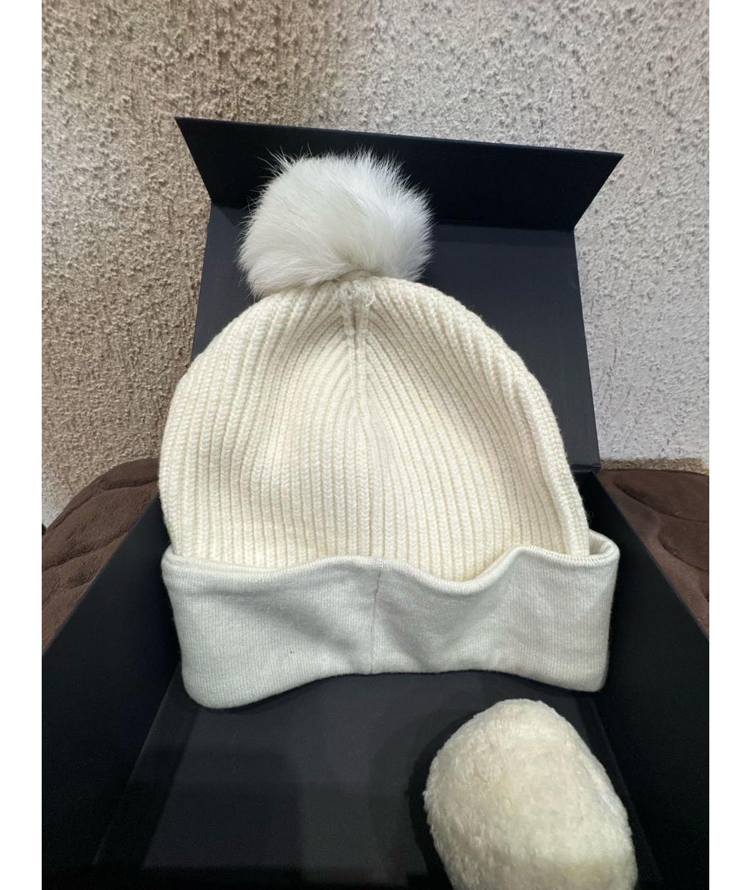 DOLCE&GABBANA Белая кашемировая шапка, фото 3