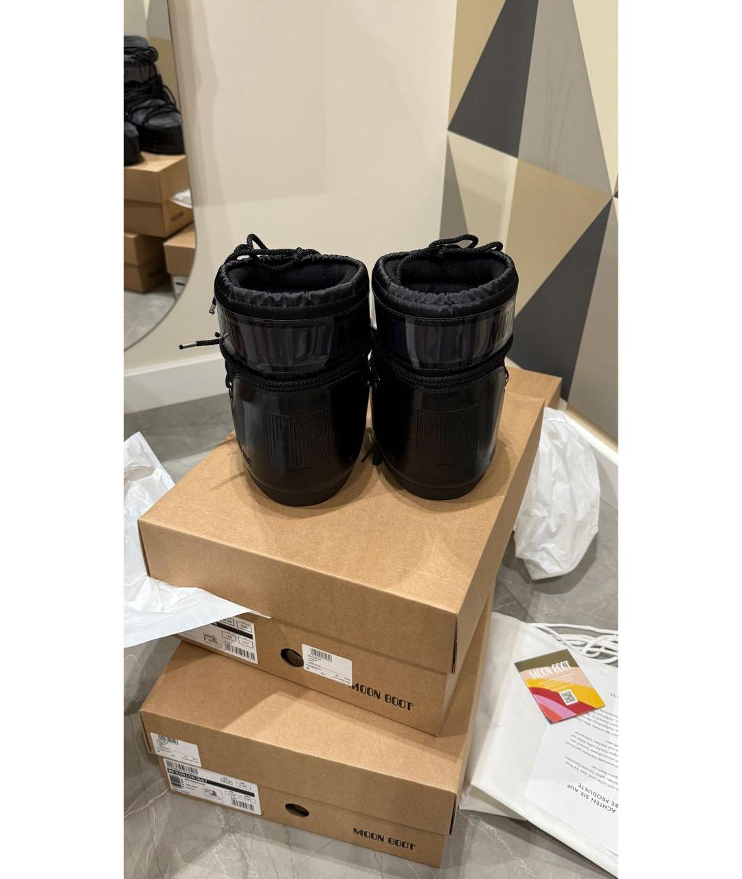 MOON BOOT Черные текстильные сапоги, фото 4