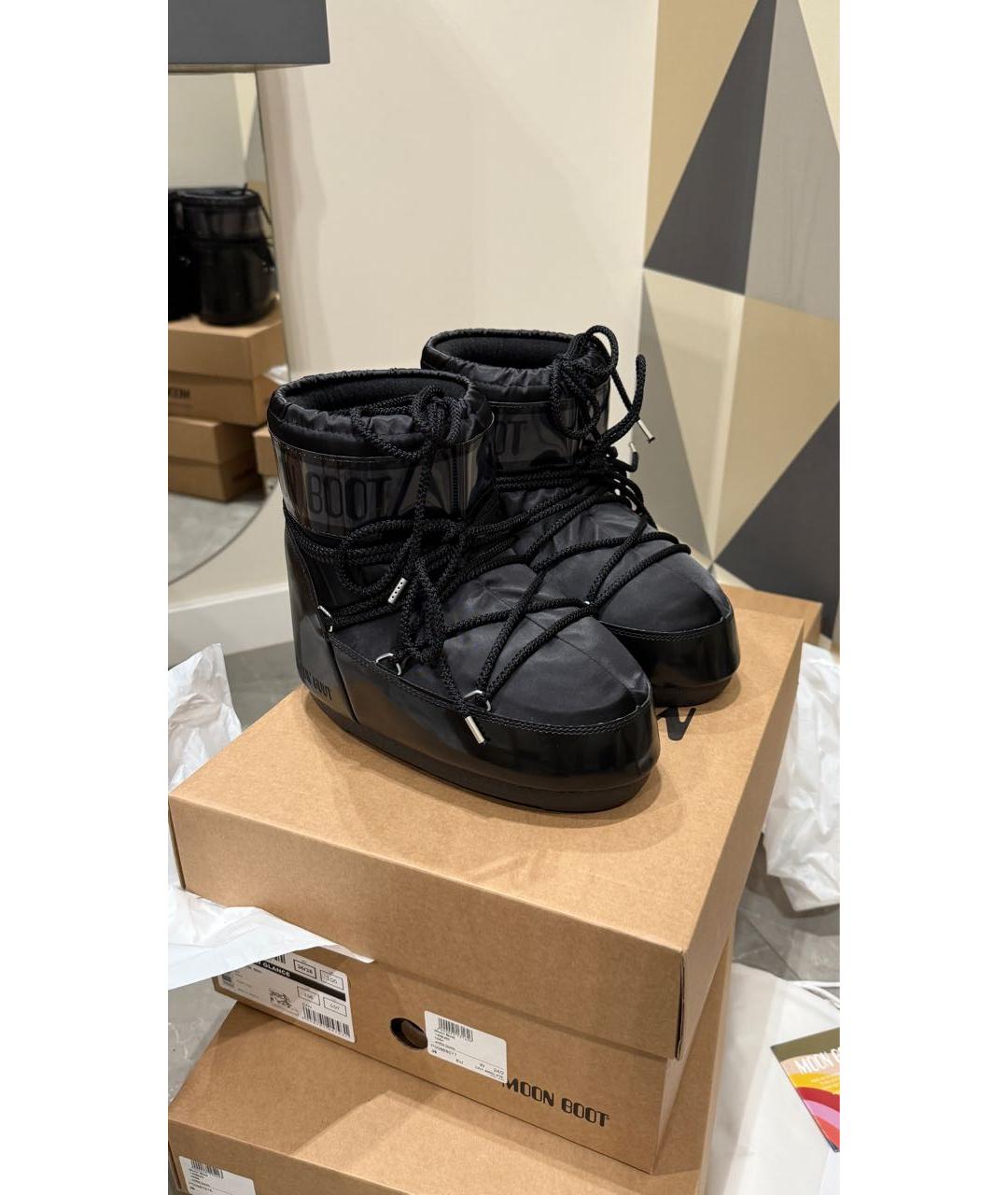 MOON BOOT Черные текстильные сапоги, фото 2