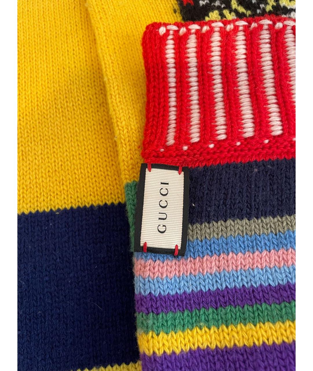 GUCCI Мульти шерстяной шарф, фото 7