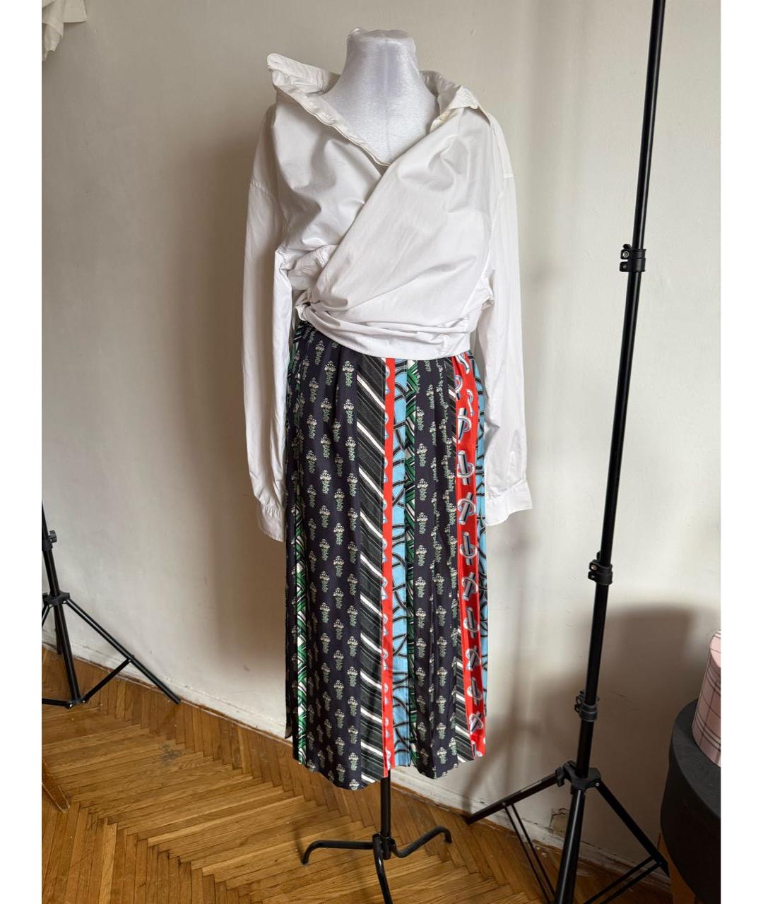 Carven Мульти шелковая юбка миди, фото 4