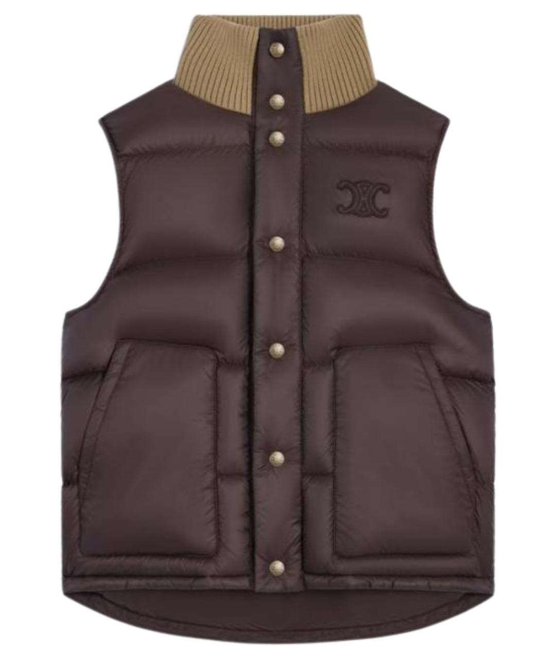 CELINE Коричневый полиамидовый жилет, фото 1