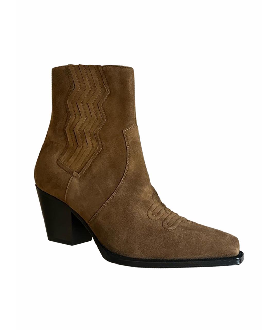 HERMES Коричневые замшевые полусапоги, фото 5