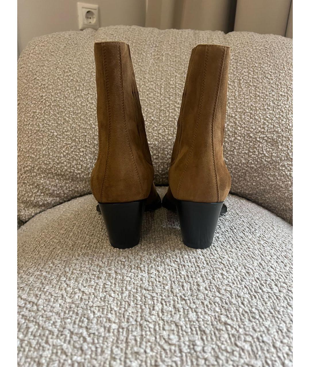 HERMES Коричневые замшевые полусапоги, фото 4