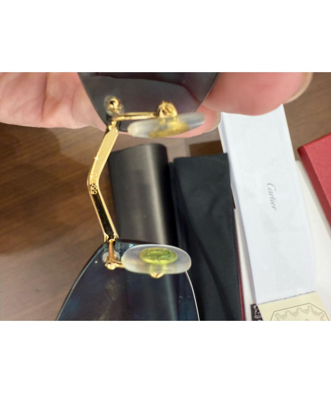 CARTIER Голубые металлические солнцезащитные очки, фото 7