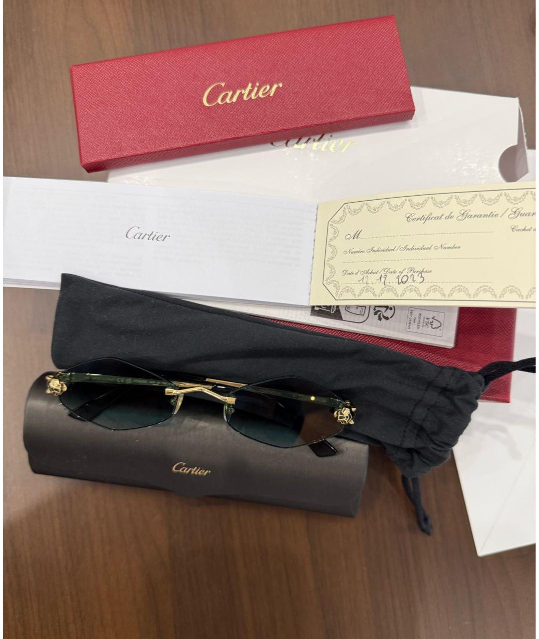 CARTIER Голубые металлические солнцезащитные очки, фото 4