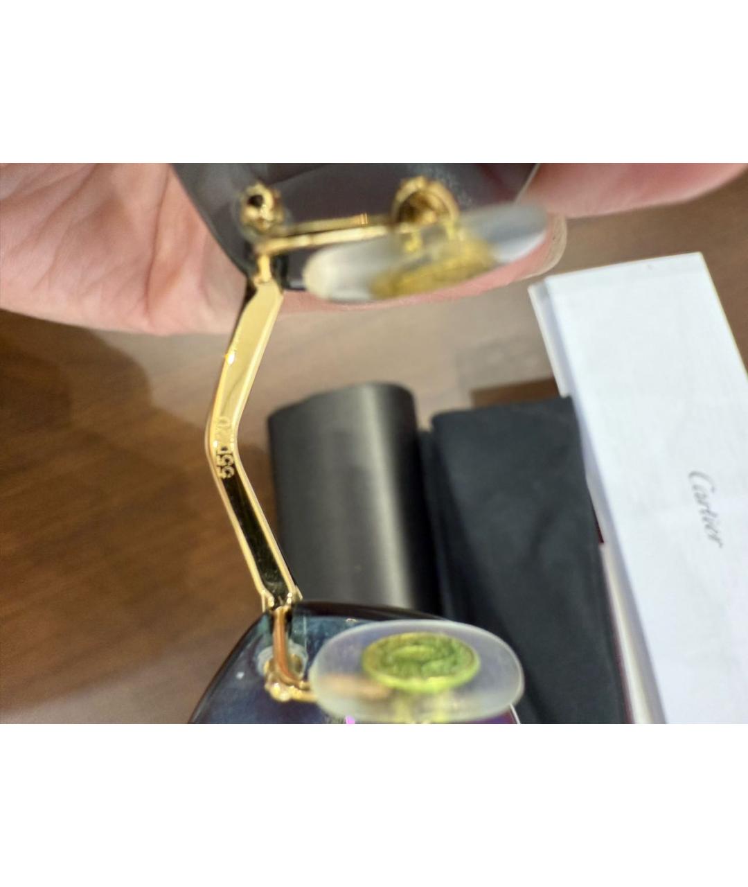 CARTIER Голубые металлические солнцезащитные очки, фото 8