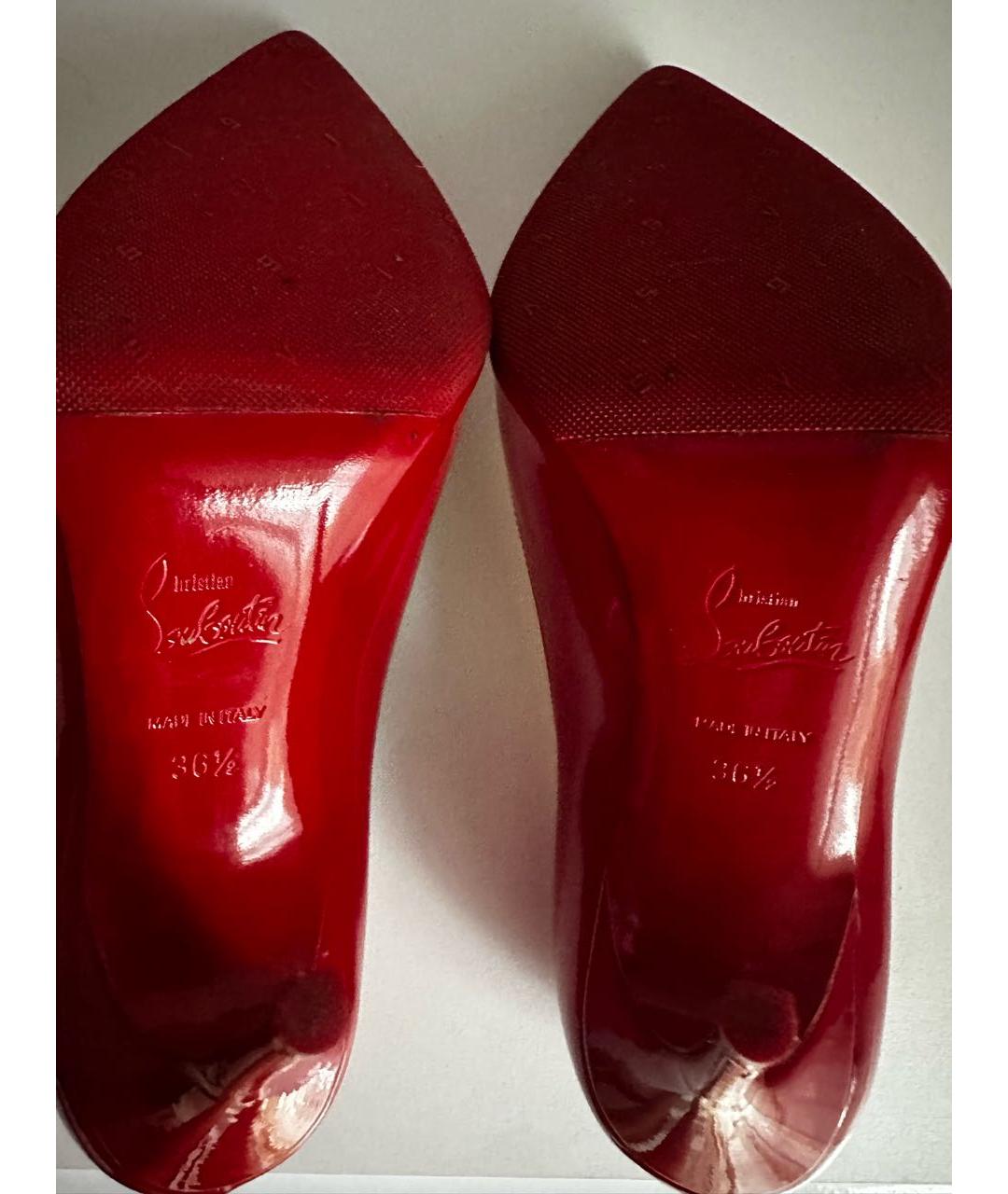 CHRISTIAN LOUBOUTIN Красные туфли из лакированной кожи, фото 5