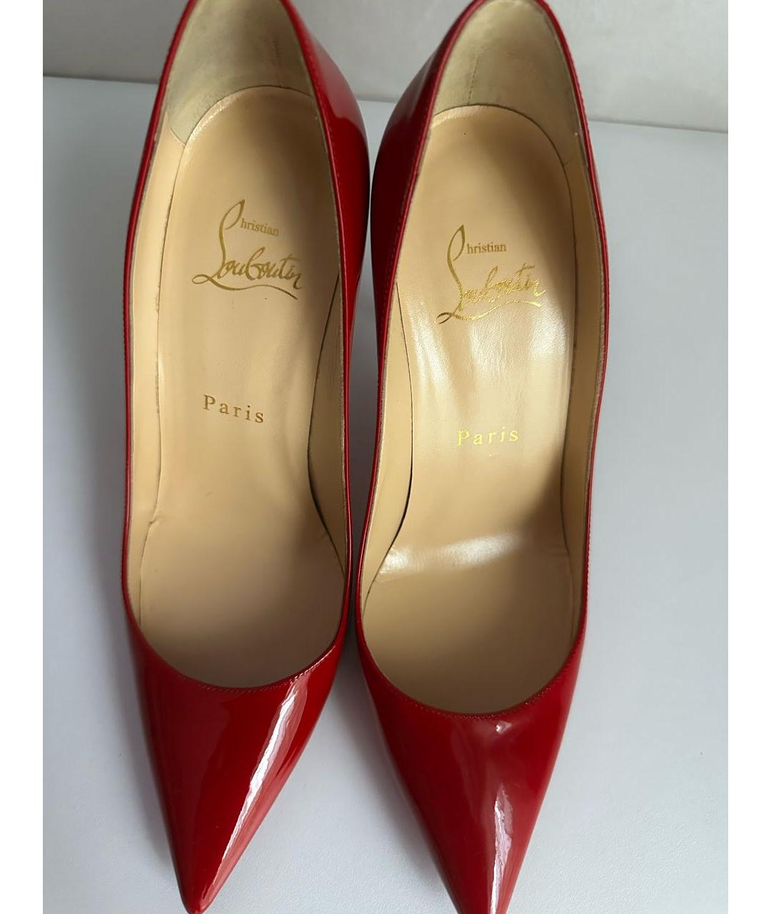 CHRISTIAN LOUBOUTIN Красные туфли из лакированной кожи, фото 2