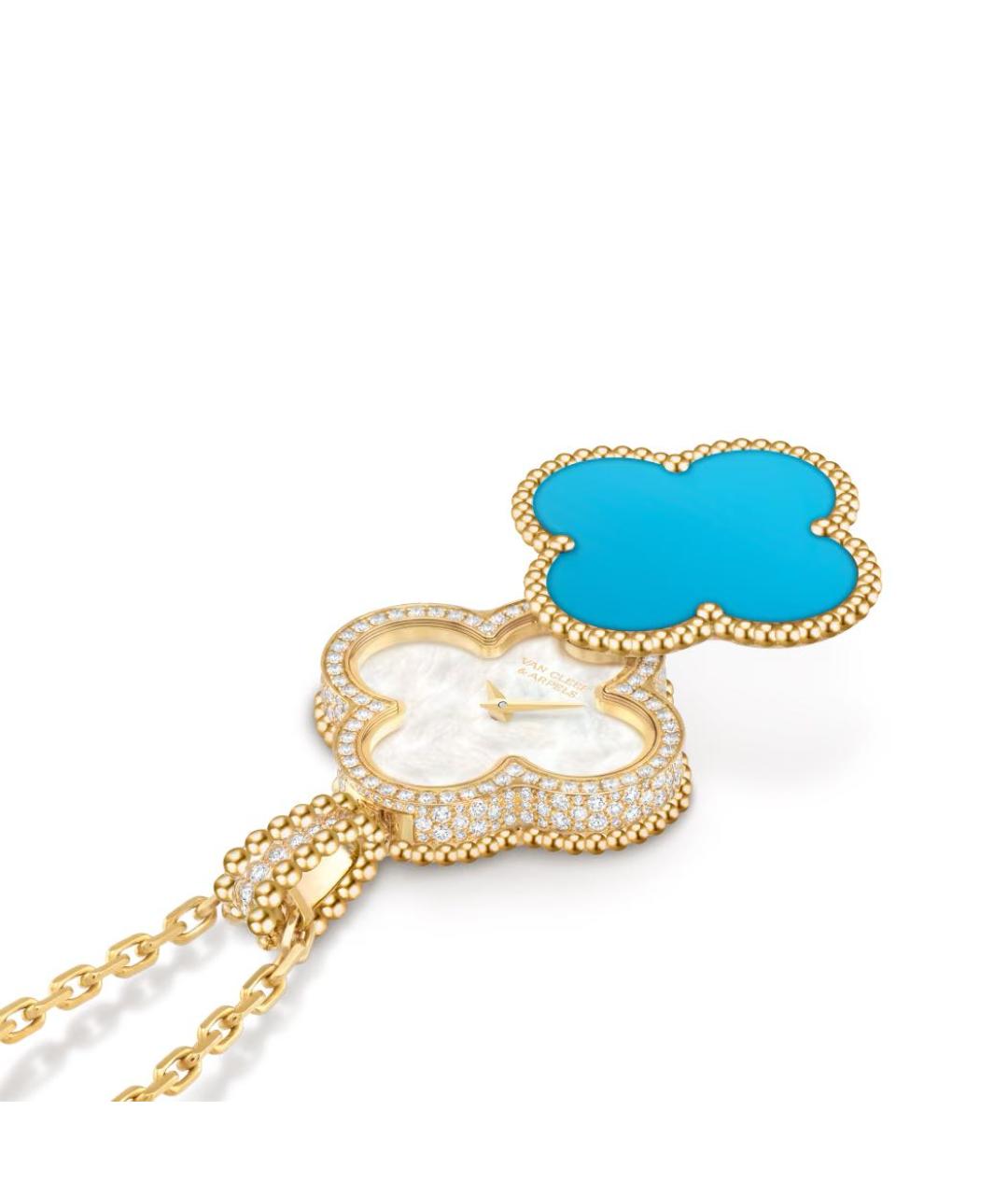 VAN CLEEF & ARPELS Голубые часы из желтого золота, фото 6