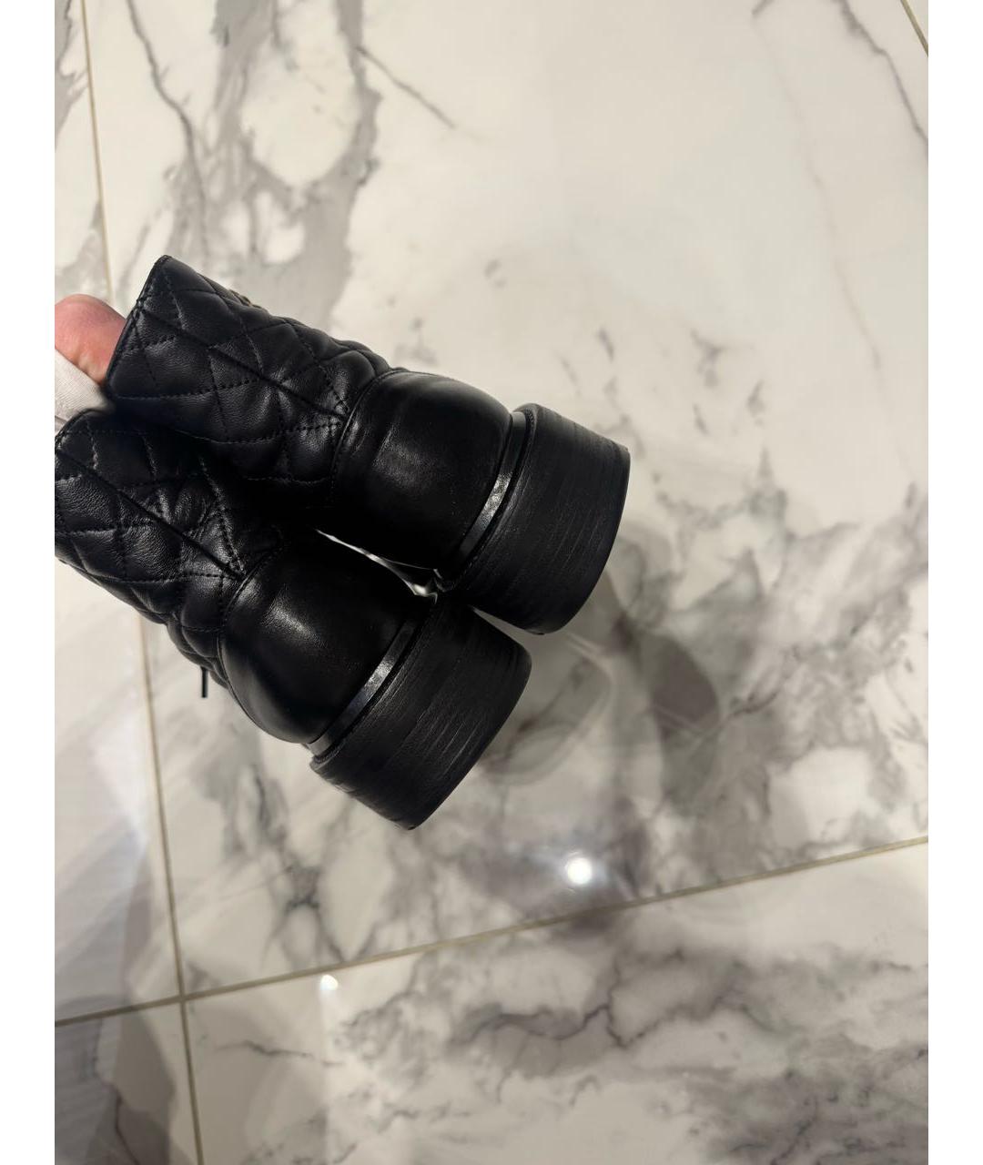 CHANEL Черные кожаные ботинки, фото 5