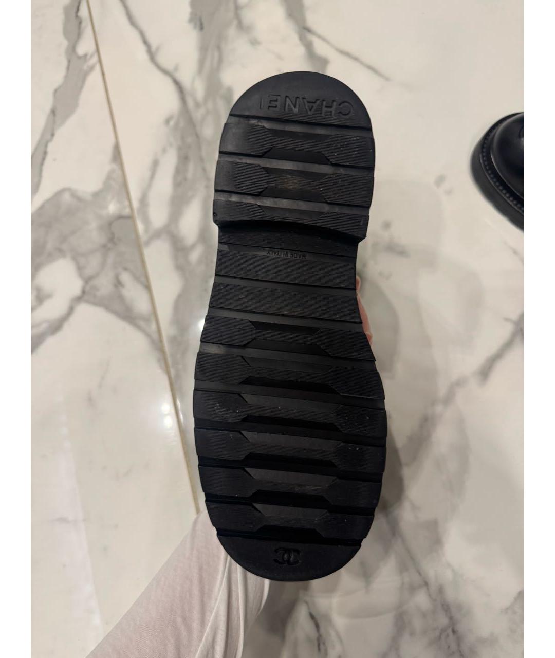 CHANEL Черные кожаные ботинки, фото 4