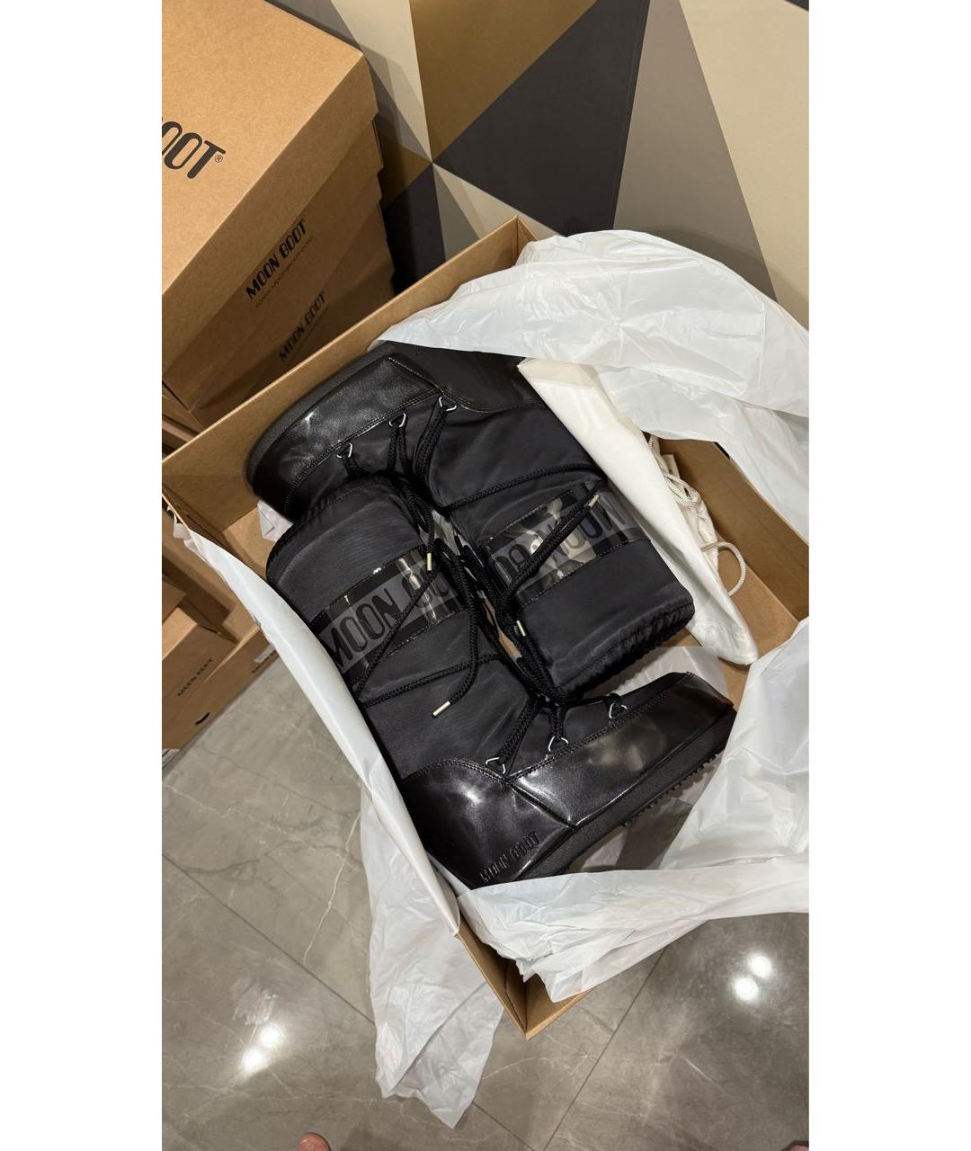 MOON BOOT Черные текстильные сапоги, фото 3