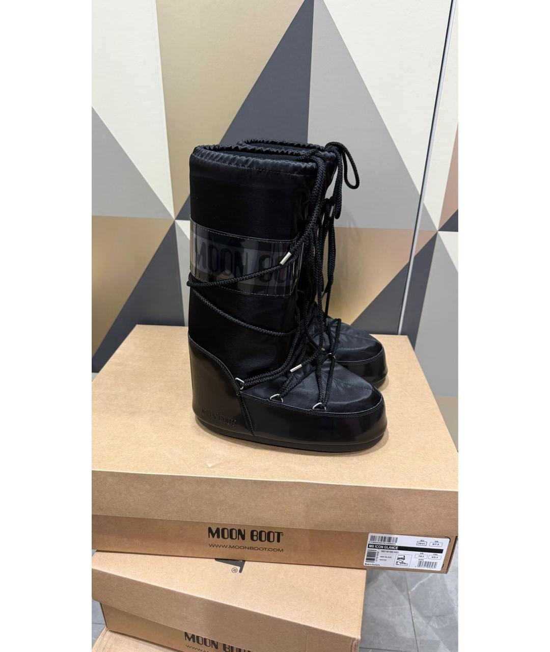 MOON BOOT Черные текстильные сапоги, фото 6