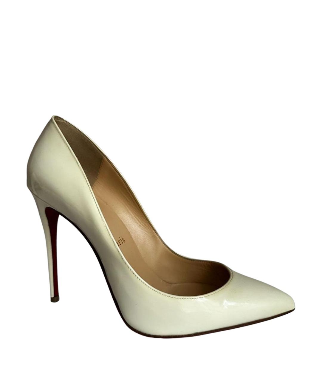 CHRISTIAN LOUBOUTIN Белые туфли из лакированной кожи, фото 1