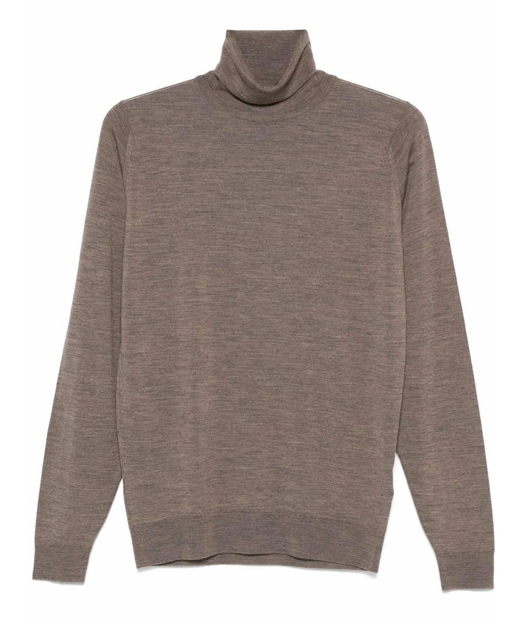 MAX MARA Коричневая шерстяная водолазка, фото 1