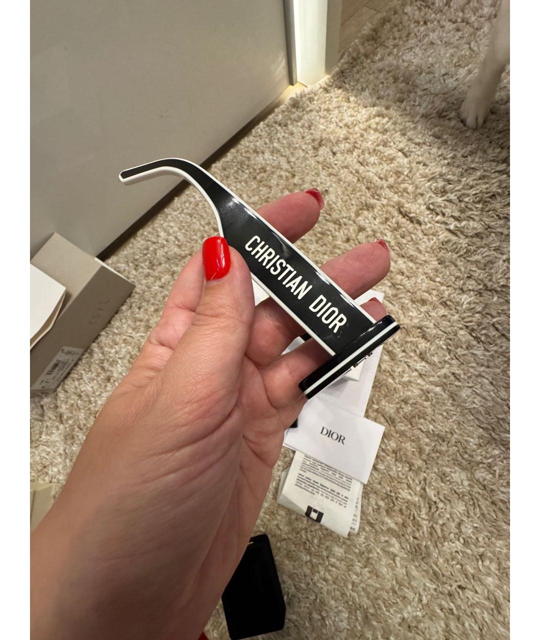 CHRISTIAN DIOR Черные пластиковые солнцезащитные очки, фото 2