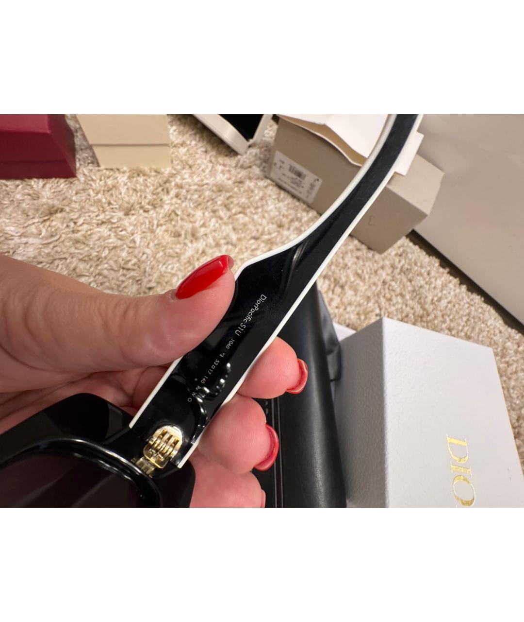 CHRISTIAN DIOR Черные пластиковые солнцезащитные очки, фото 6