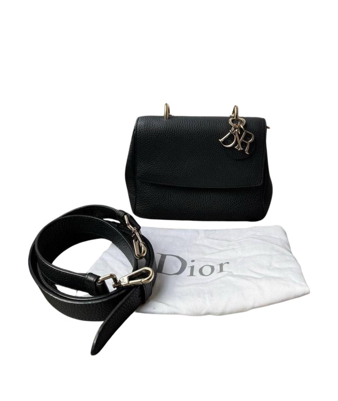 CHRISTIAN DIOR Черная кожаная сумка через плечо, фото 9