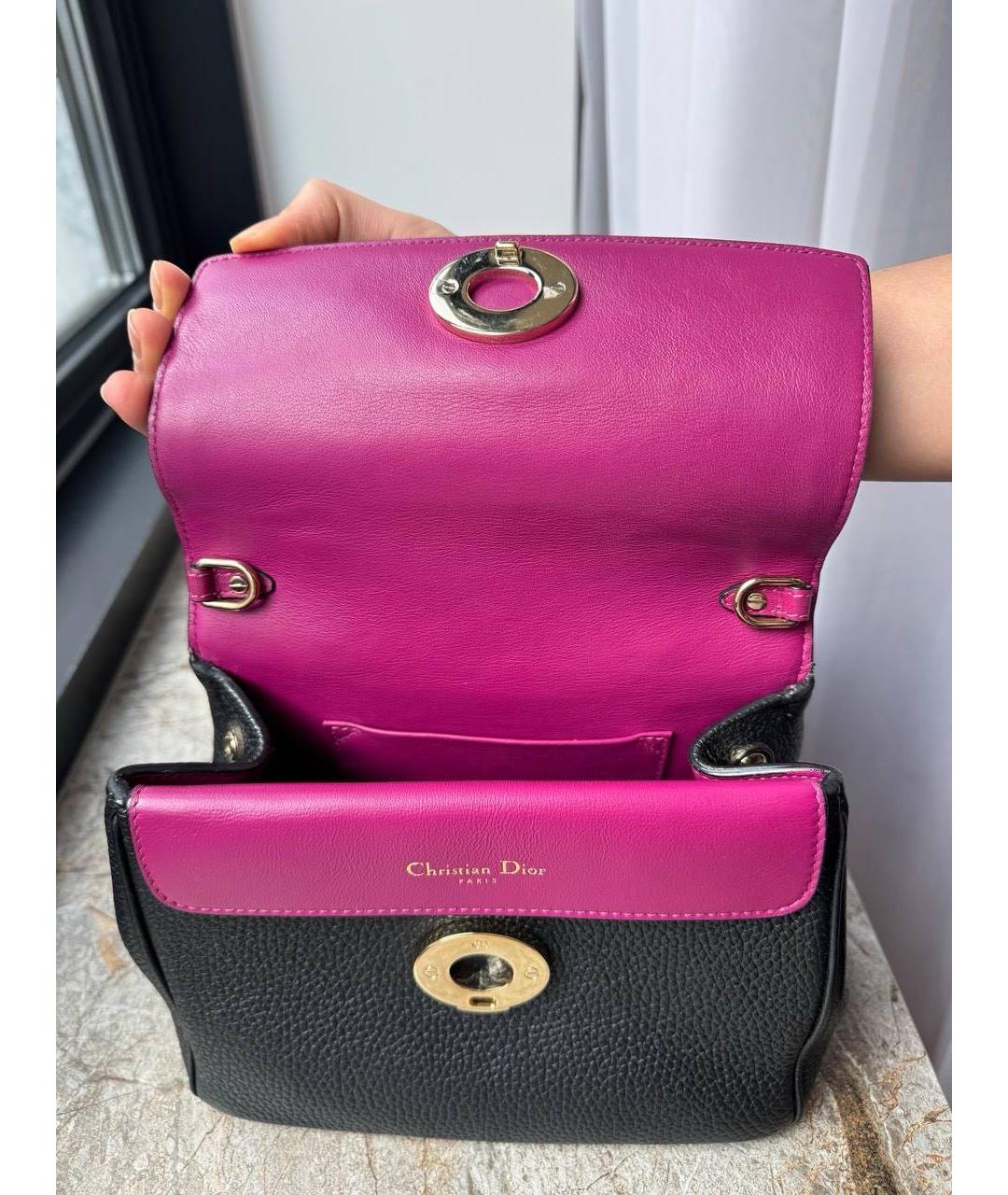 CHRISTIAN DIOR Черная кожаная сумка через плечо, фото 7