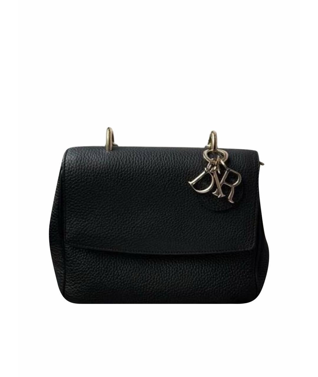 CHRISTIAN DIOR Черная кожаная сумка через плечо, фото 1