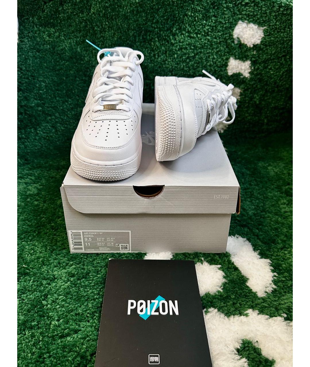 NIKE Белые кожаные низкие кроссовки / кеды, фото 8