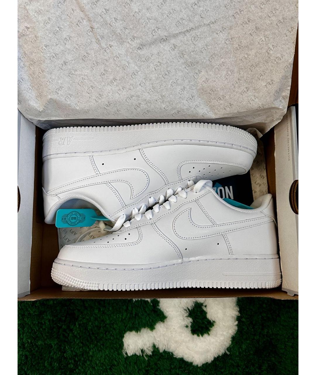 NIKE Белые кожаные низкие кроссовки / кеды, фото 9