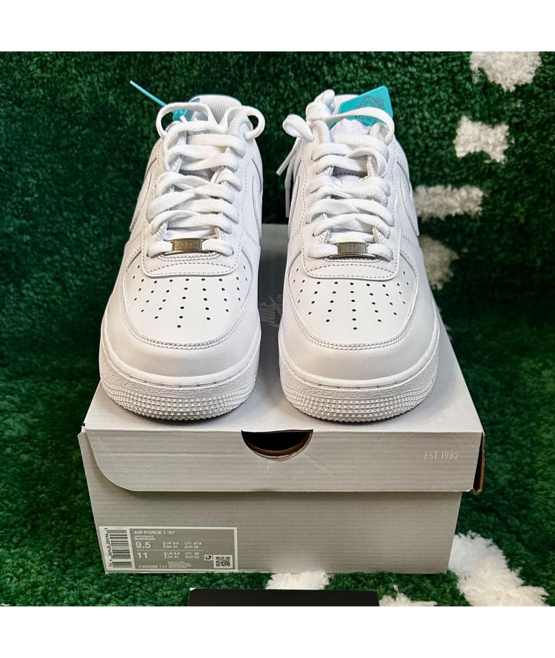 NIKE Белые кожаные низкие кроссовки / кеды, фото 2