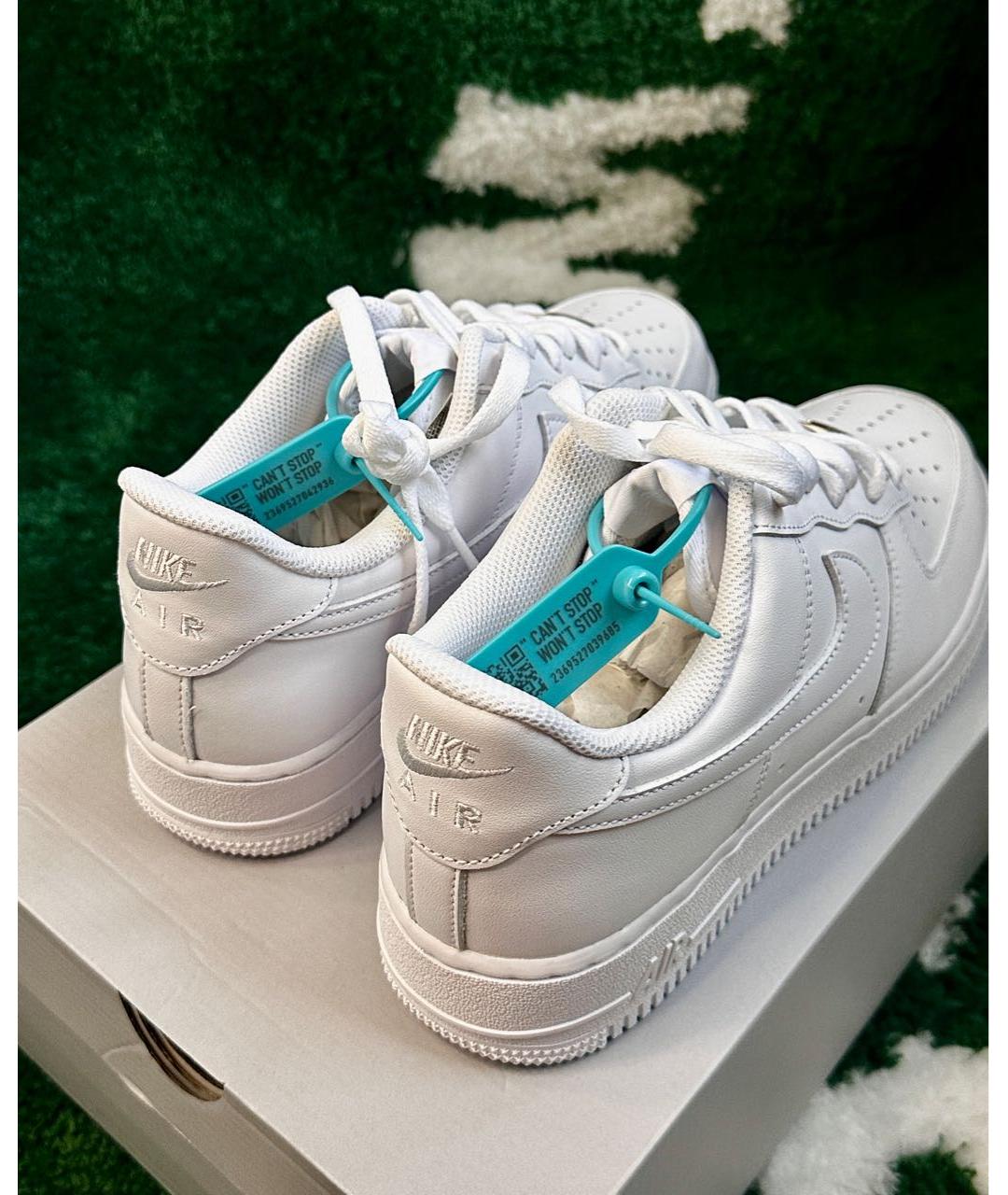 NIKE Белые кожаные низкие кроссовки / кеды, фото 4