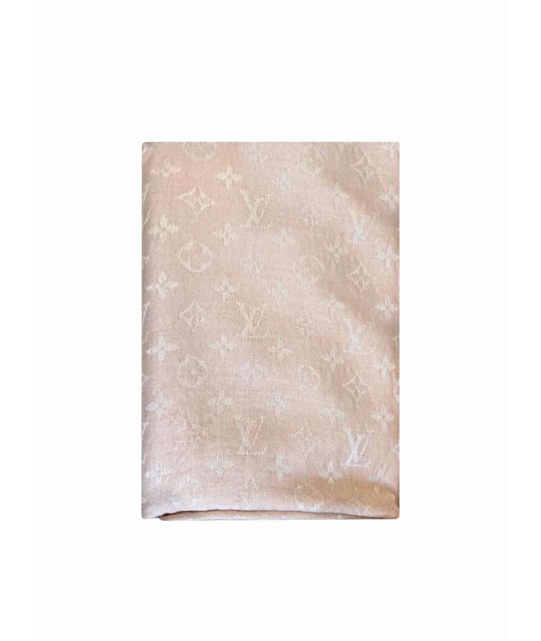 LOUIS VUITTON Розовый шелковый платок, фото 1