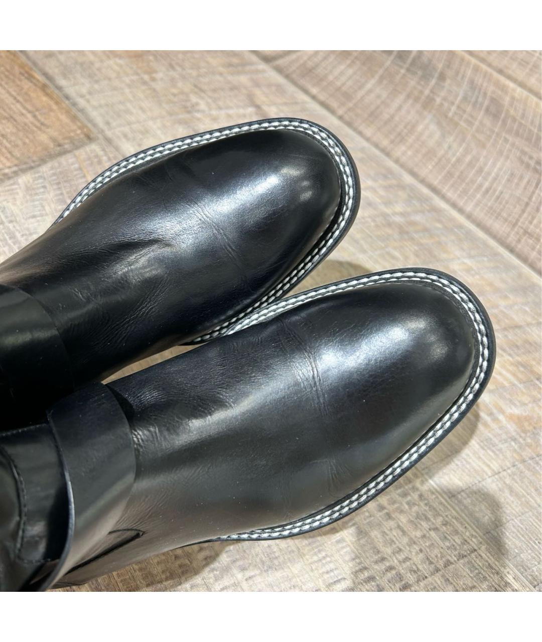 JIL SANDER Черные кожаные ботинки, фото 7