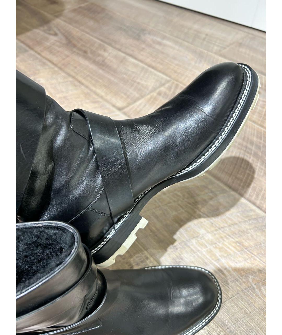 JIL SANDER Черные кожаные ботинки, фото 6