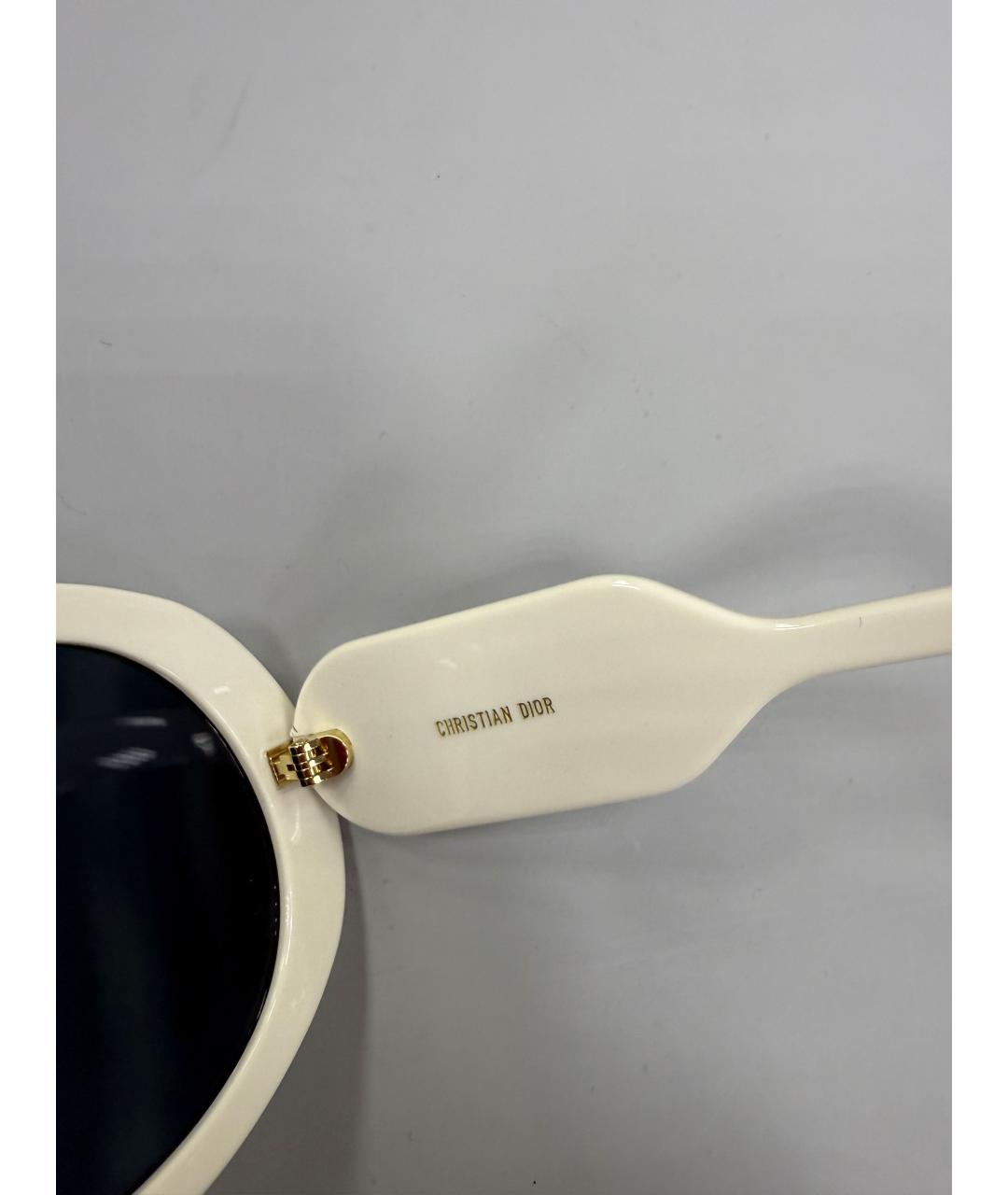 CHRISTIAN DIOR Белые пластиковые солнцезащитные очки, фото 4