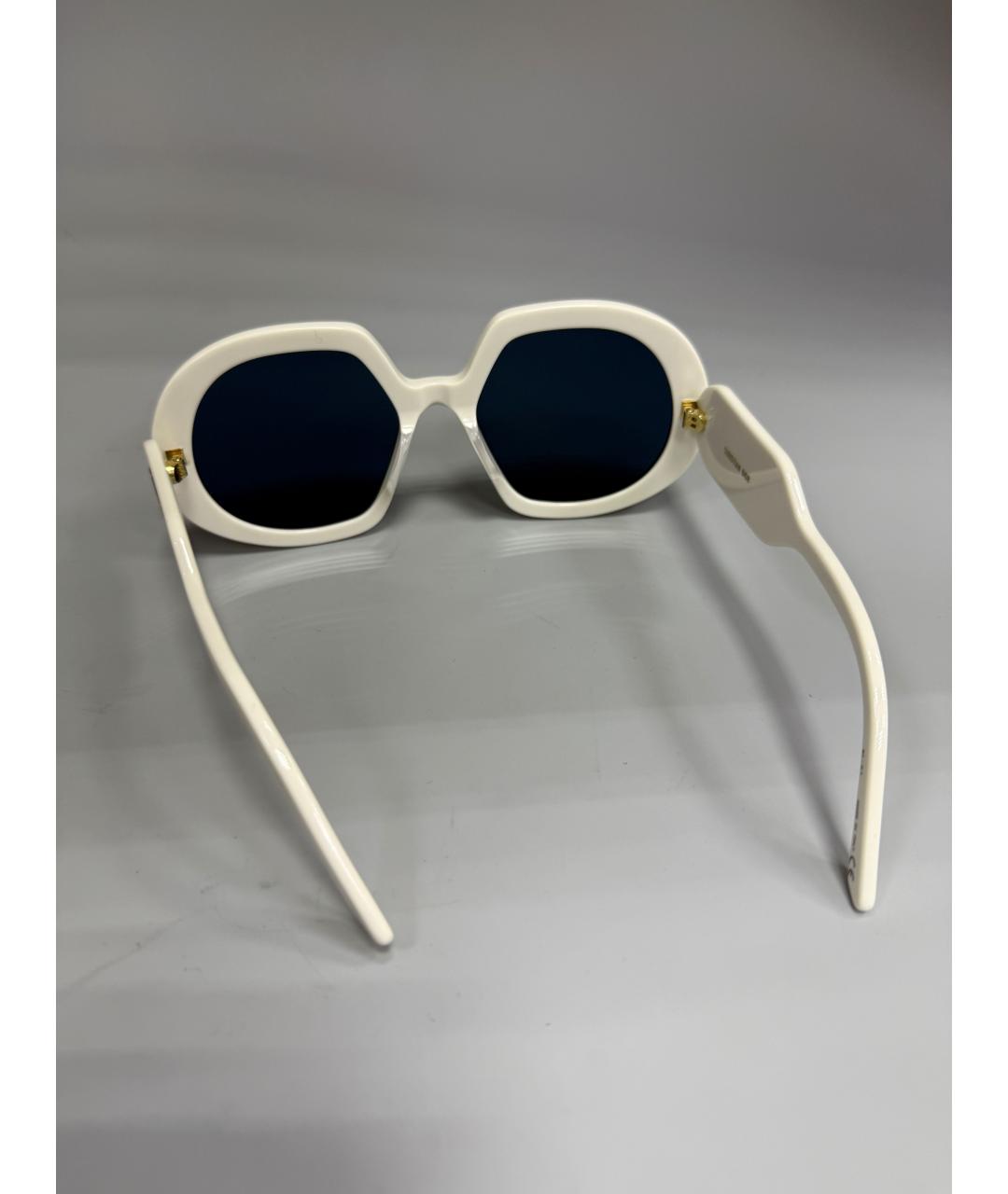 CHRISTIAN DIOR Белые пластиковые солнцезащитные очки, фото 3