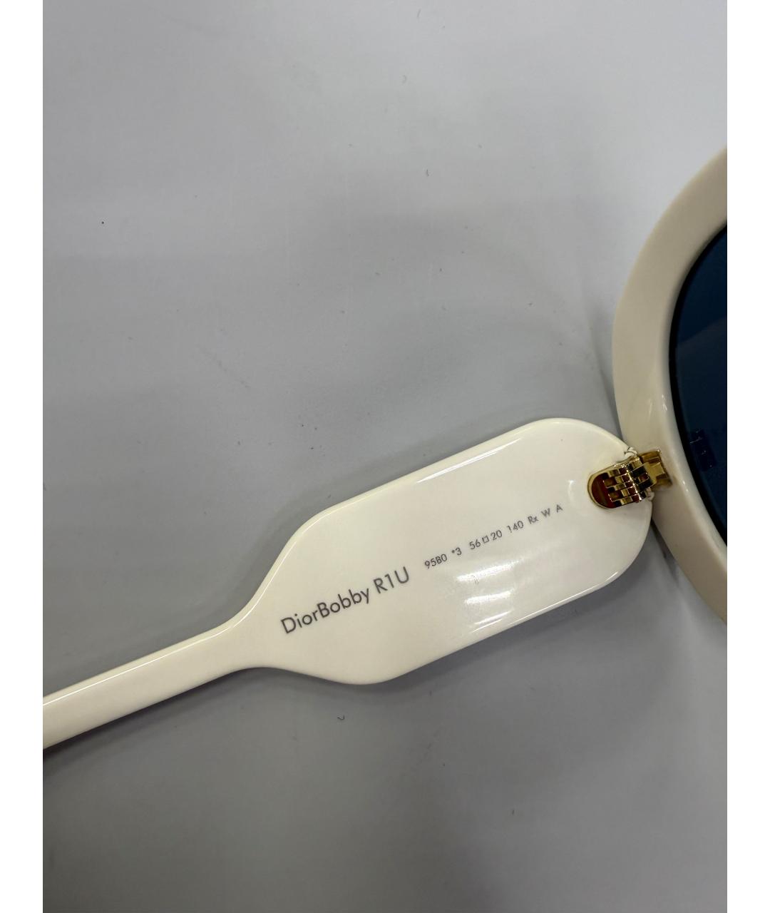 CHRISTIAN DIOR Белые пластиковые солнцезащитные очки, фото 5