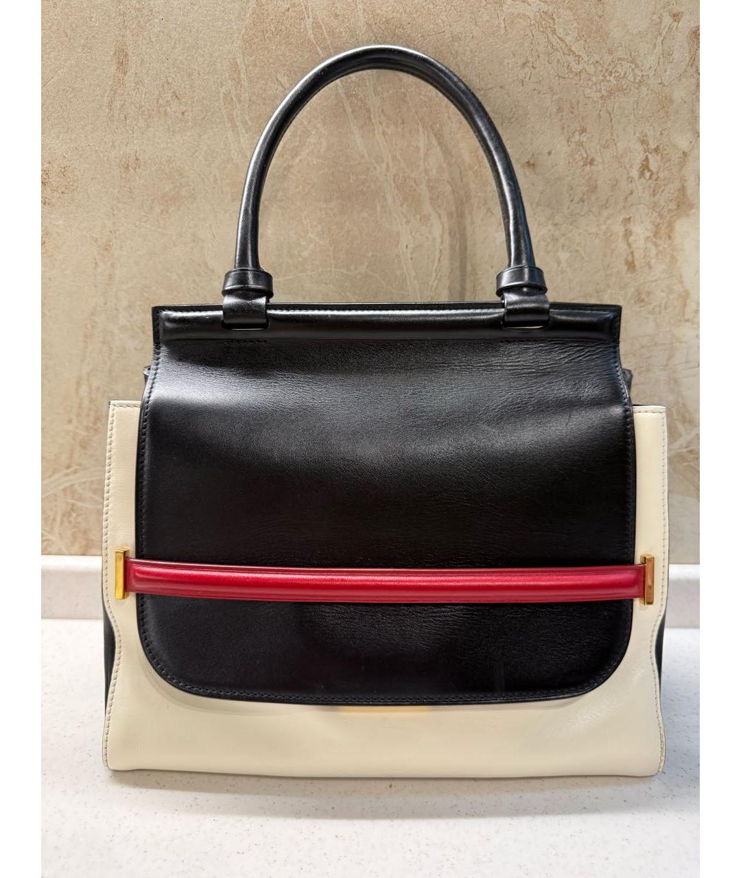 THE ROW Черная кожаная сумка с короткими ручками, фото 2