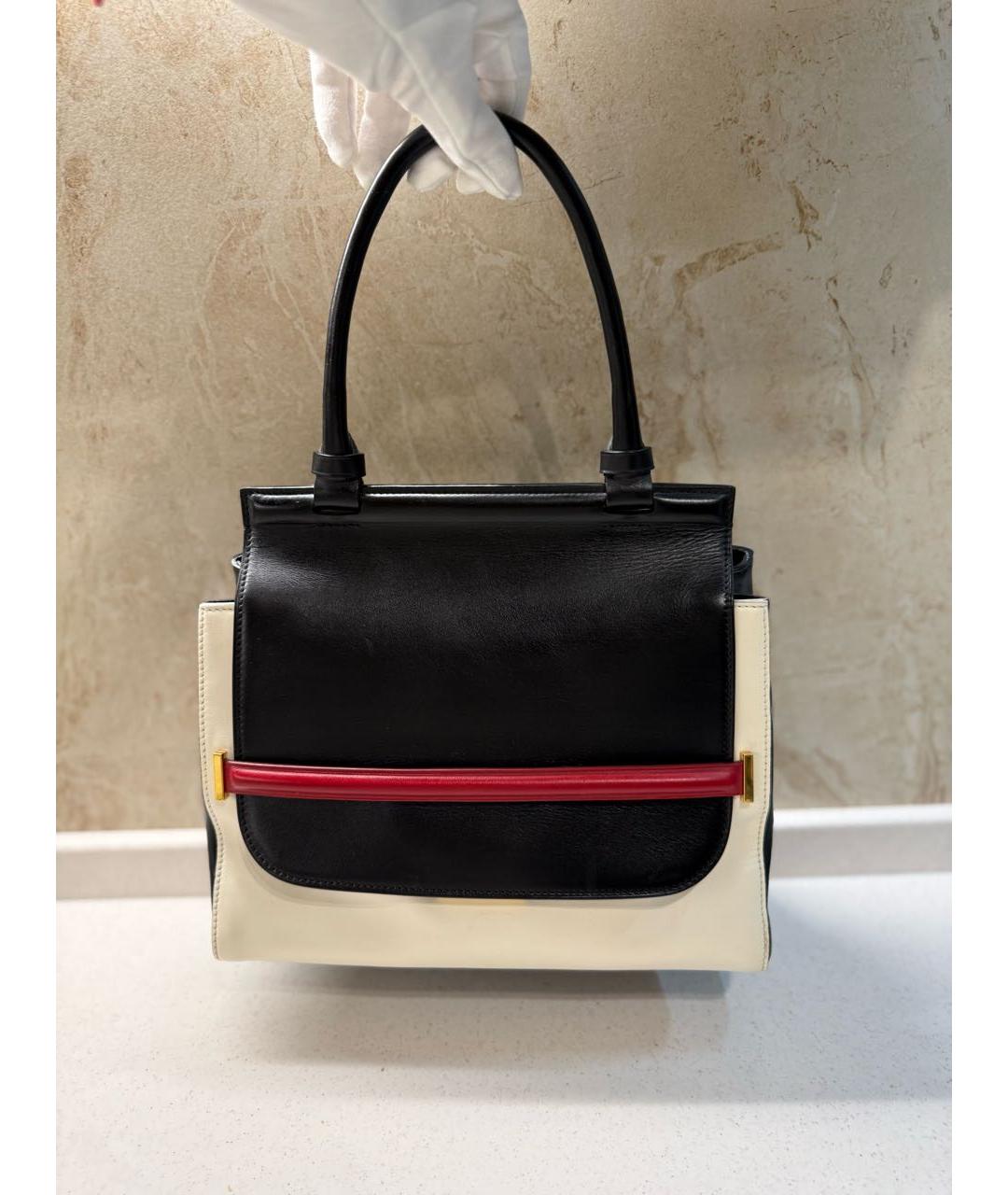 THE ROW Черная кожаная сумка с короткими ручками, фото 7