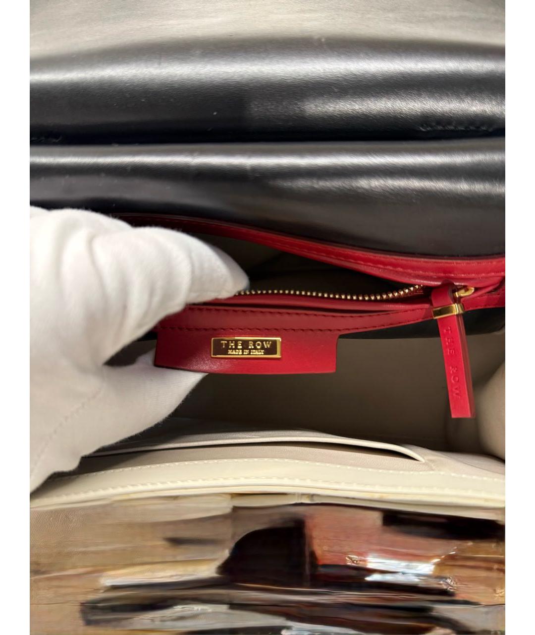THE ROW Черная кожаная сумка с короткими ручками, фото 6