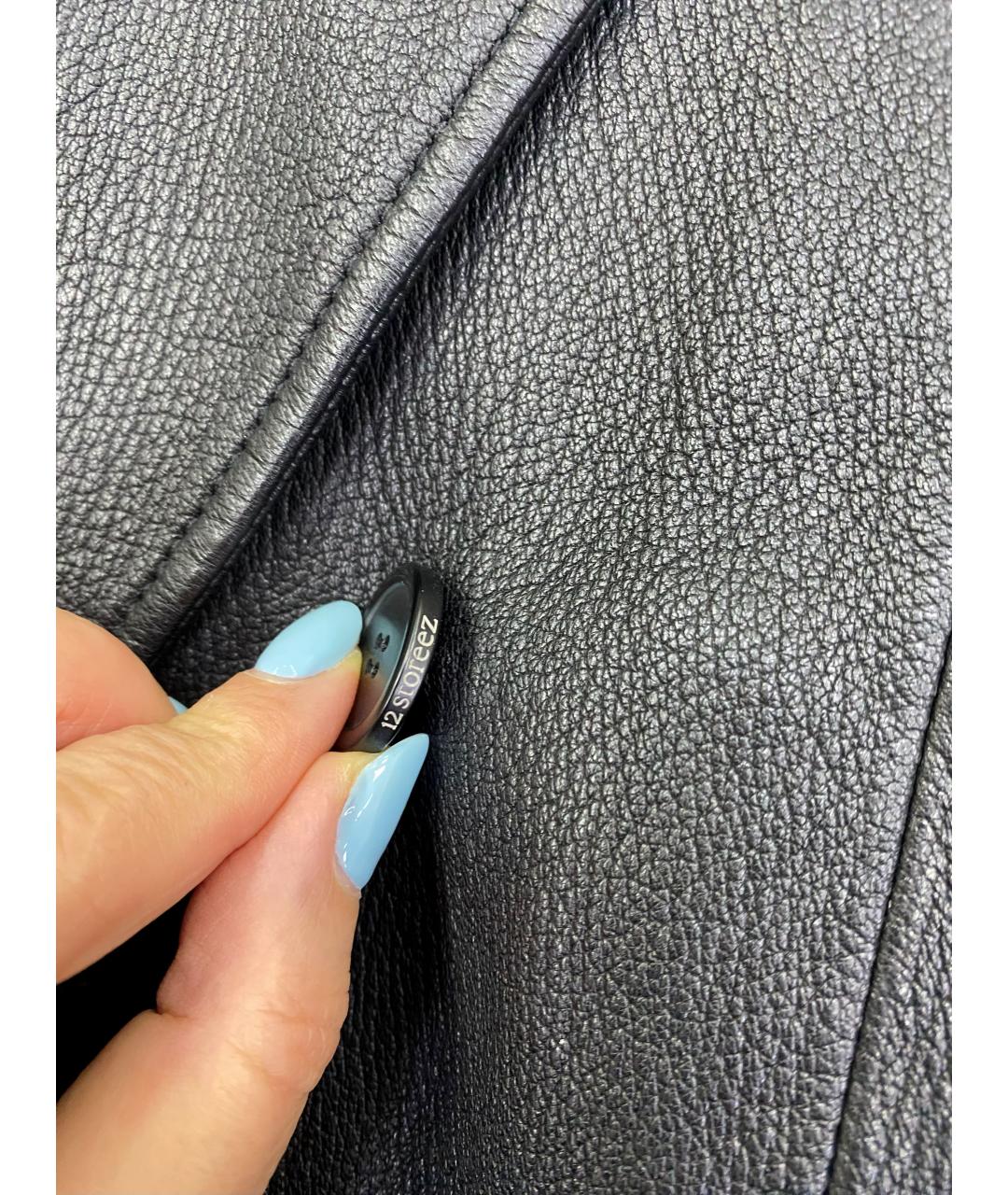 12 STOREEZ Черное кожаное пальто, фото 7