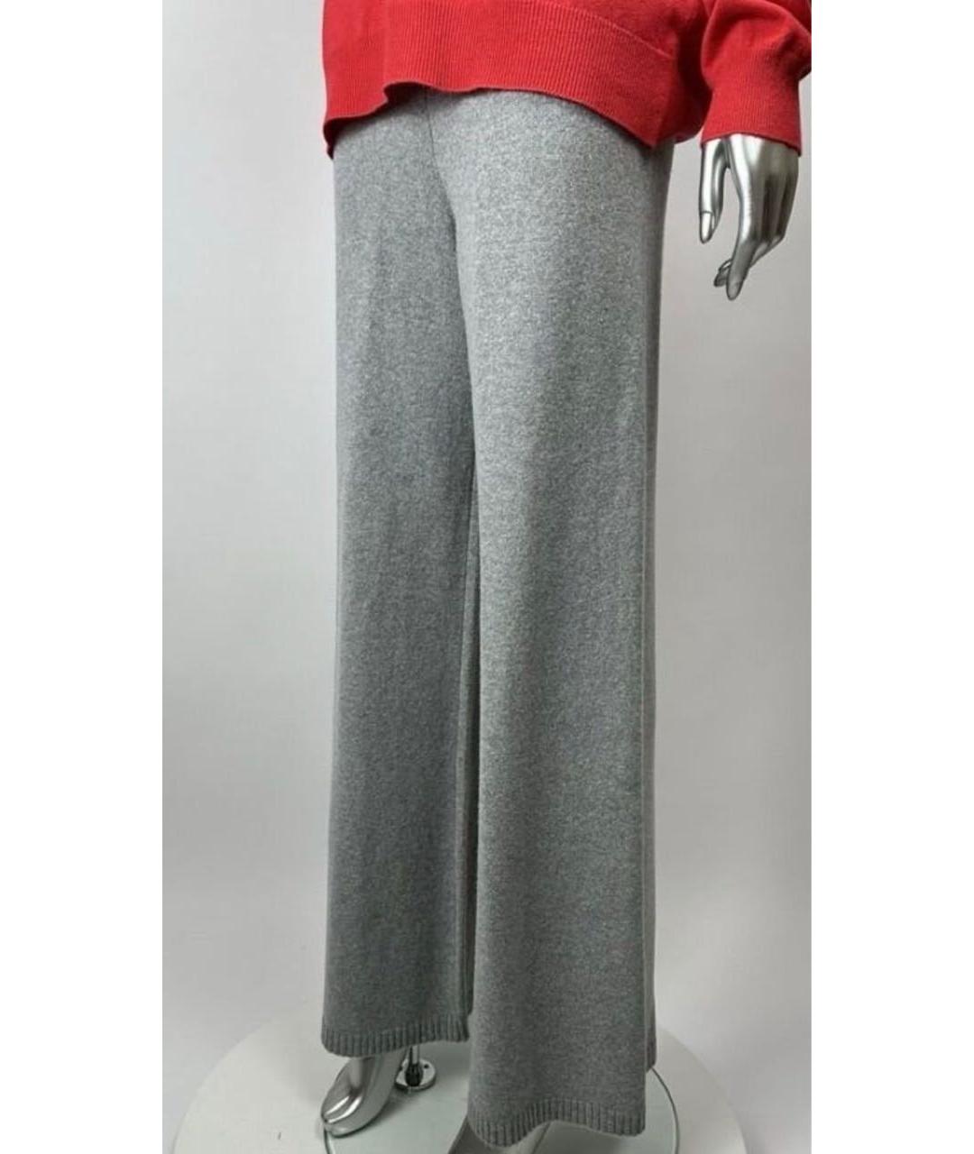 MAX MARA Серые шерстяные брюки широкие, фото 6