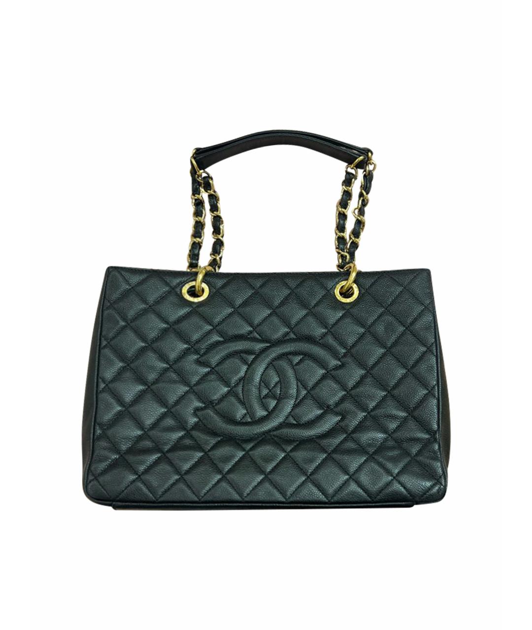 CHANEL Черная кожаная сумка тоут, фото 1