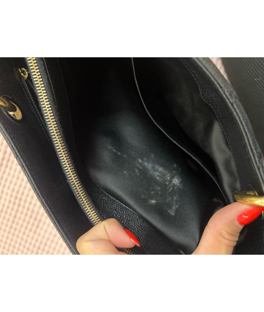 CHANEL Черная кожаная сумка тоут, фото 6