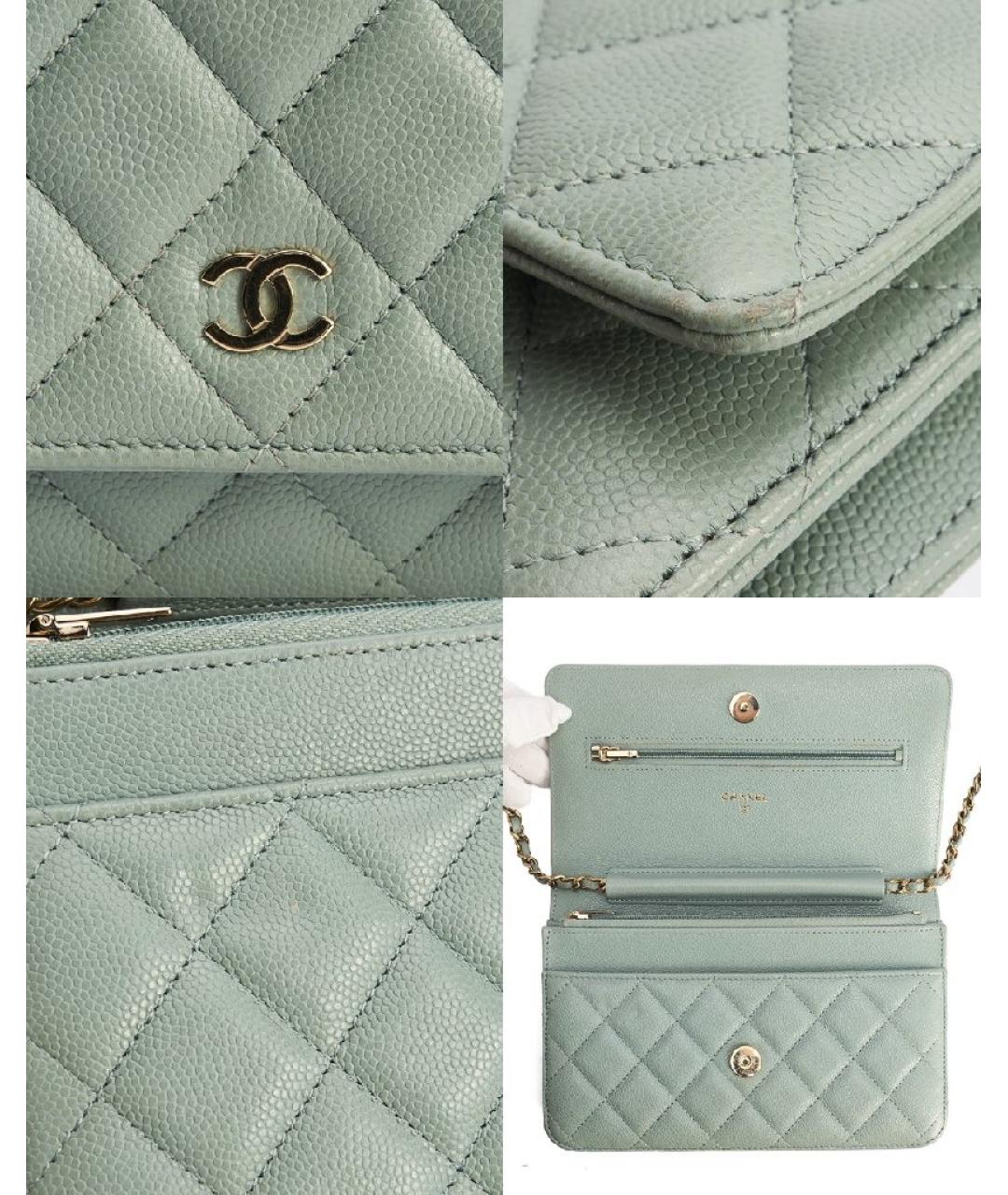 CHANEL Зеленая кожаная сумка через плечо, фото 5