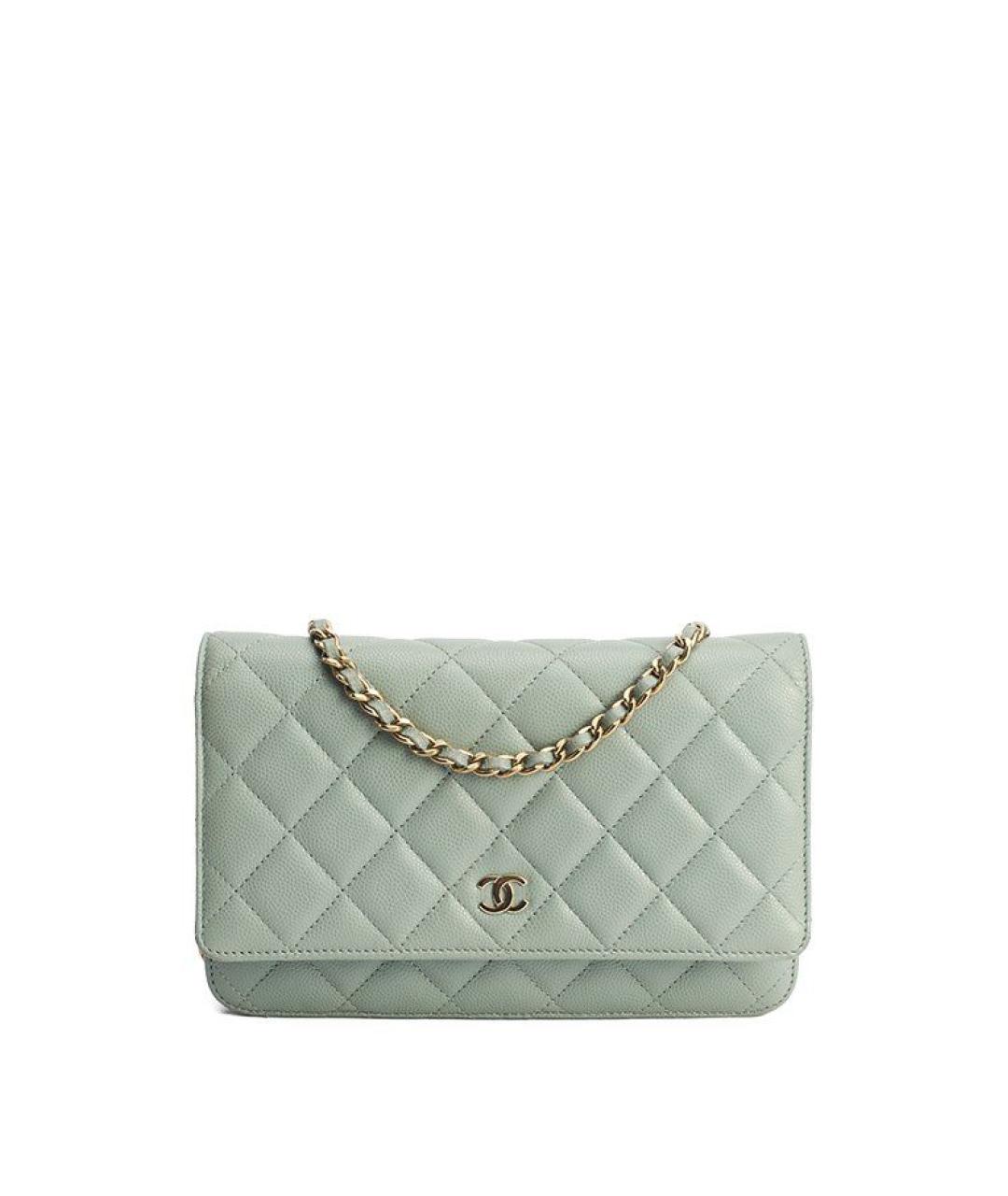 CHANEL Зеленая кожаная сумка через плечо, фото 1