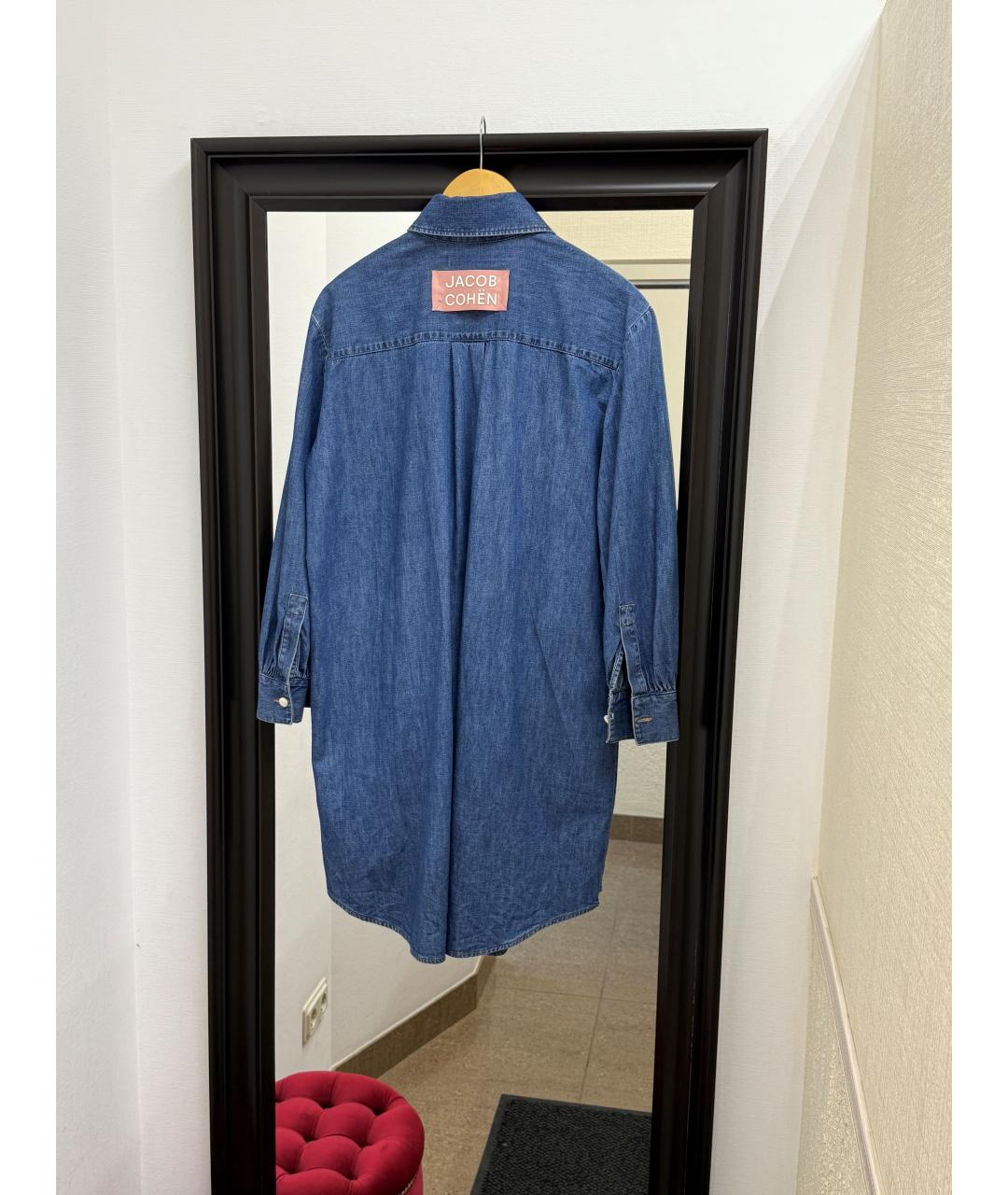 JACOB COHEN Синее хлопковое повседневное платье, фото 2