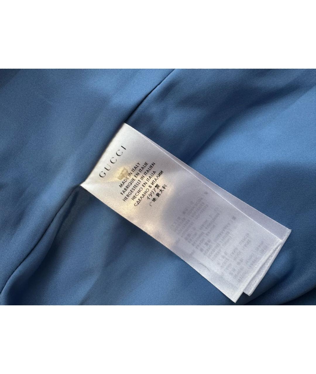 GUCCI Голубое шерстяное пальто, фото 6