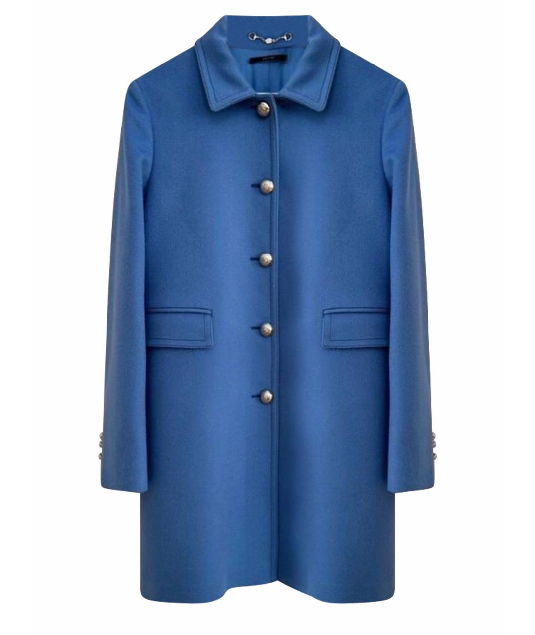 GUCCI Голубое шерстяное пальто, фото 1