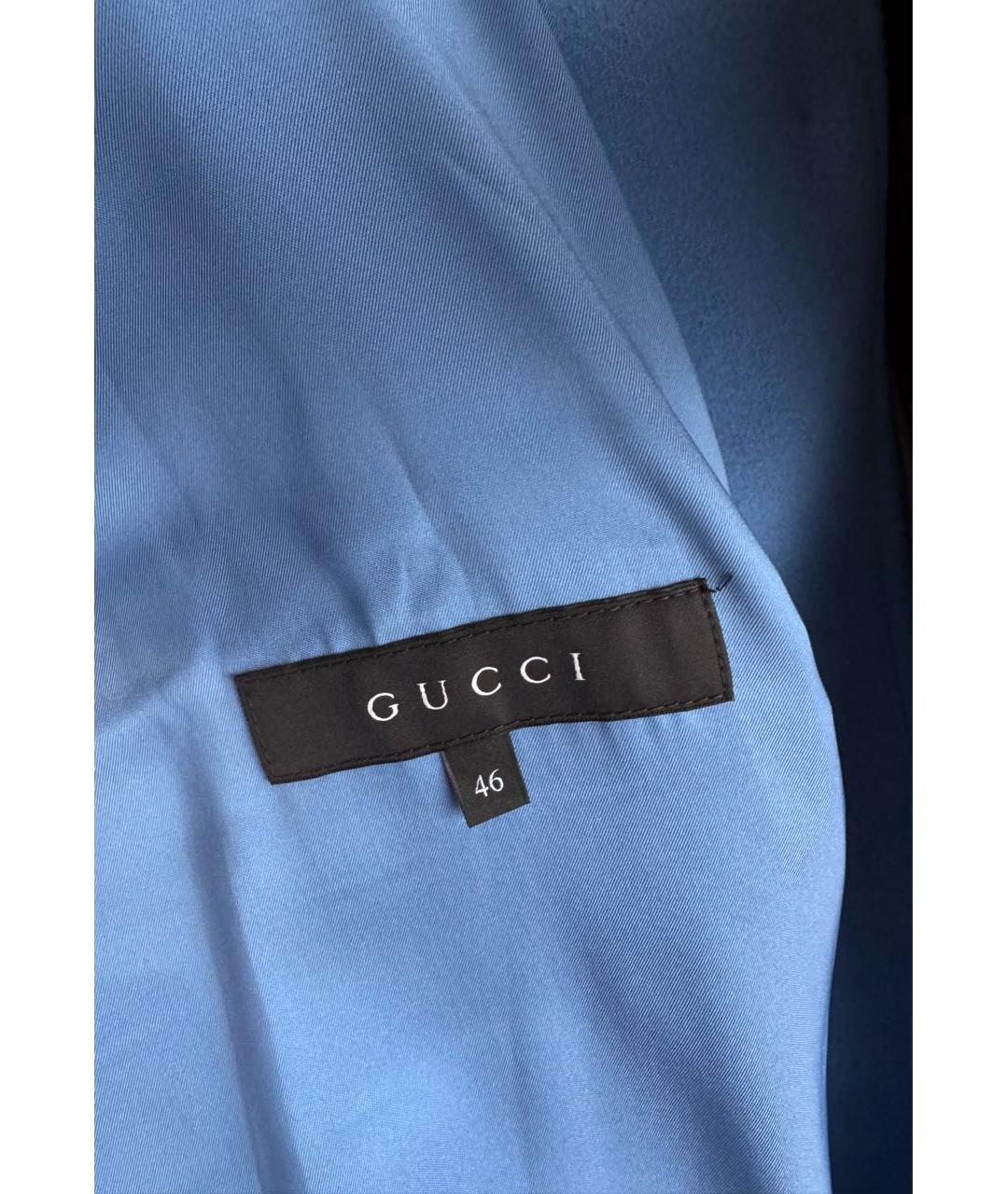 GUCCI Голубое шерстяное пальто, фото 7